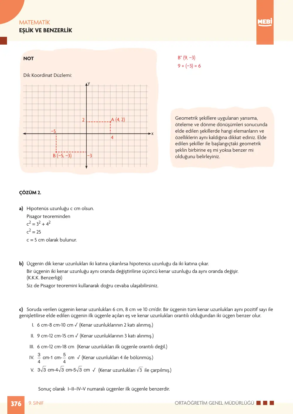 9. Sınıf Matematik Bireysel Öğrenme Etkinlikleri (2026-2027) sayfa 374