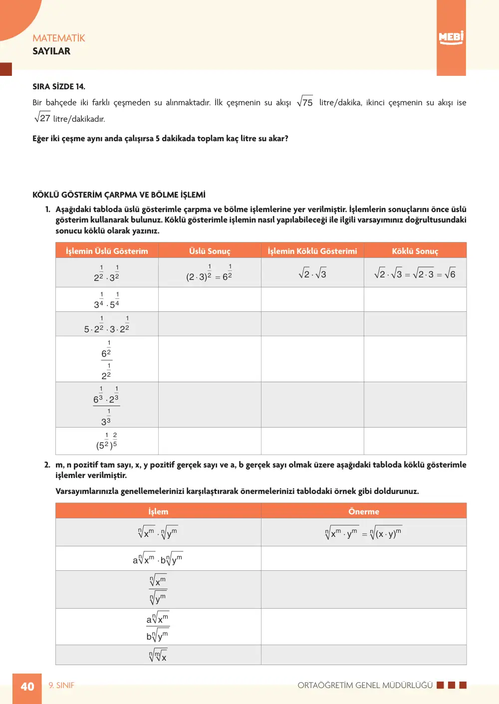 9. Sınıf Matematik Bireysel Öğrenme Etkinlikleri (2026-2027) sayfa 38
