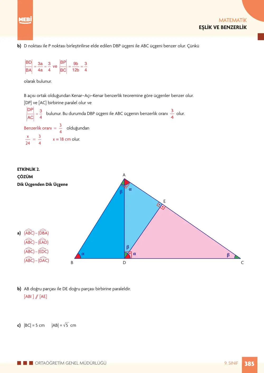 9. Sınıf Matematik Bireysel Öğrenme Etkinlikleri (2026-2027) sayfa 383