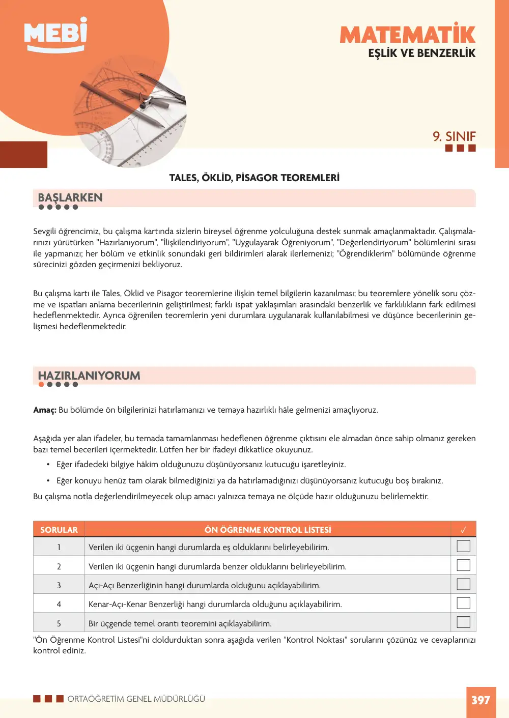 9. Sınıf Matematik Bireysel Öğrenme Etkinlikleri (2026-2027) sayfa 395