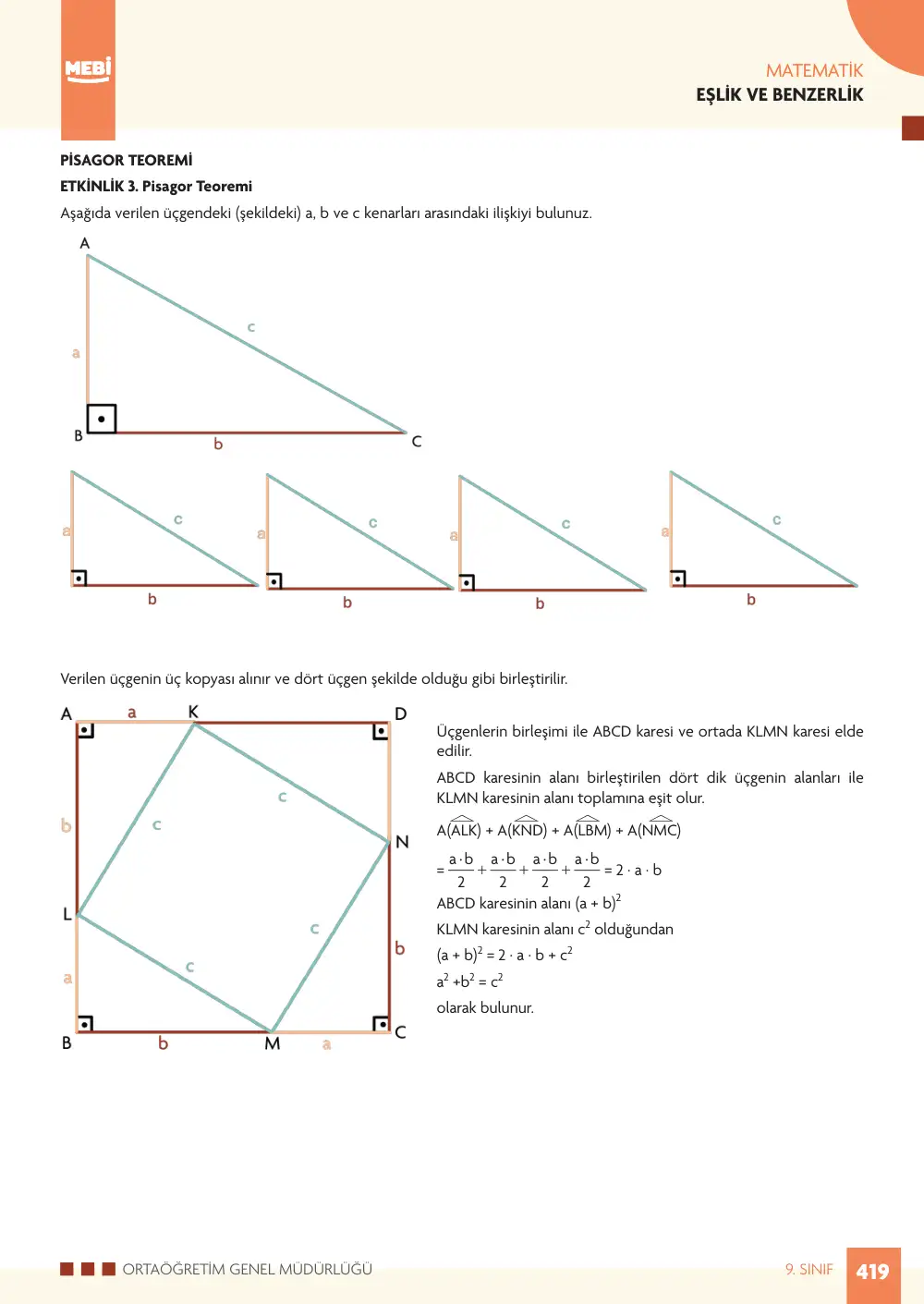 9. Sınıf Matematik Bireysel Öğrenme Etkinlikleri (2026-2027) sayfa 417