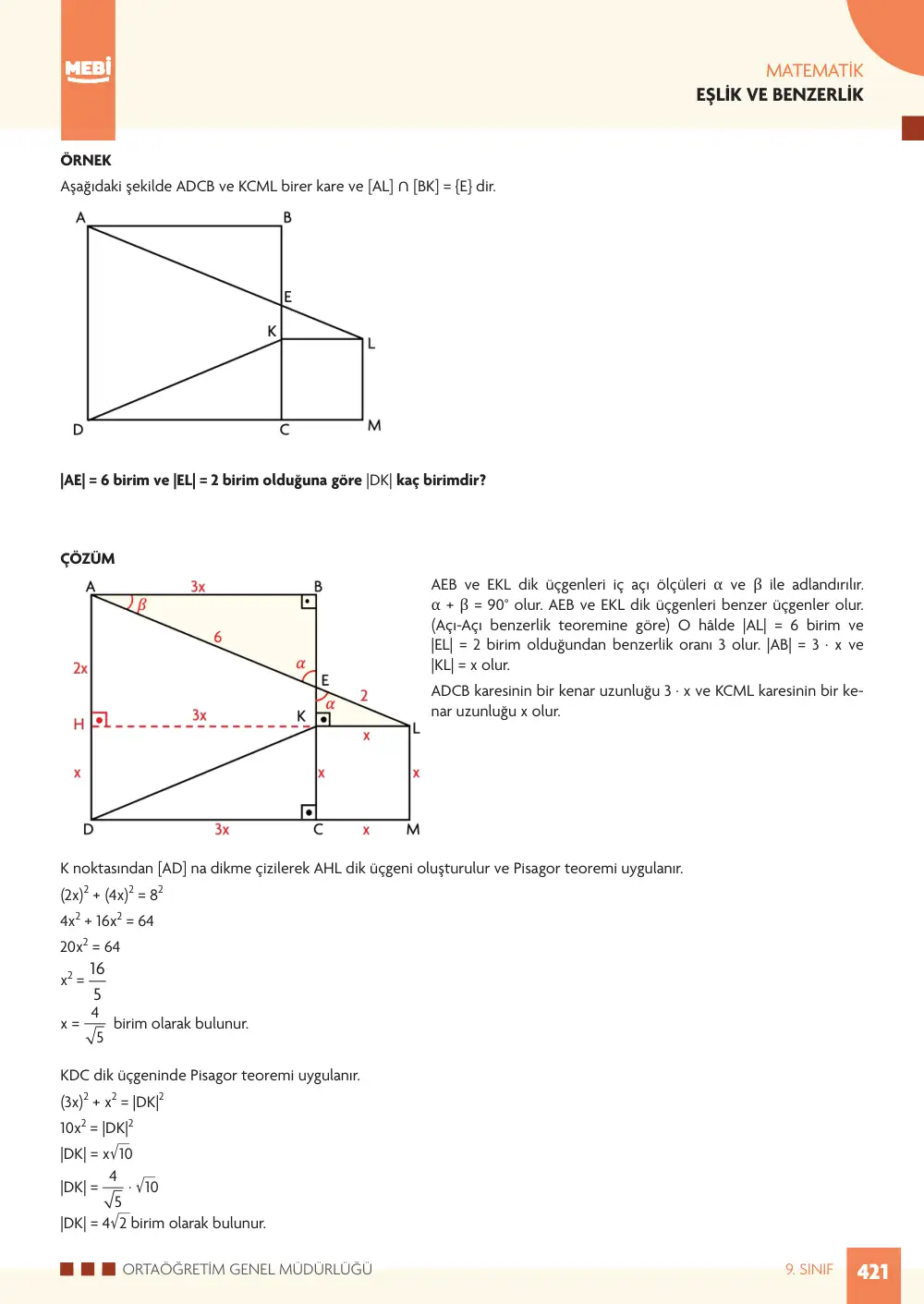 9. Sınıf Matematik Bireysel Öğrenme Etkinlikleri (2026-2027) sayfa 419