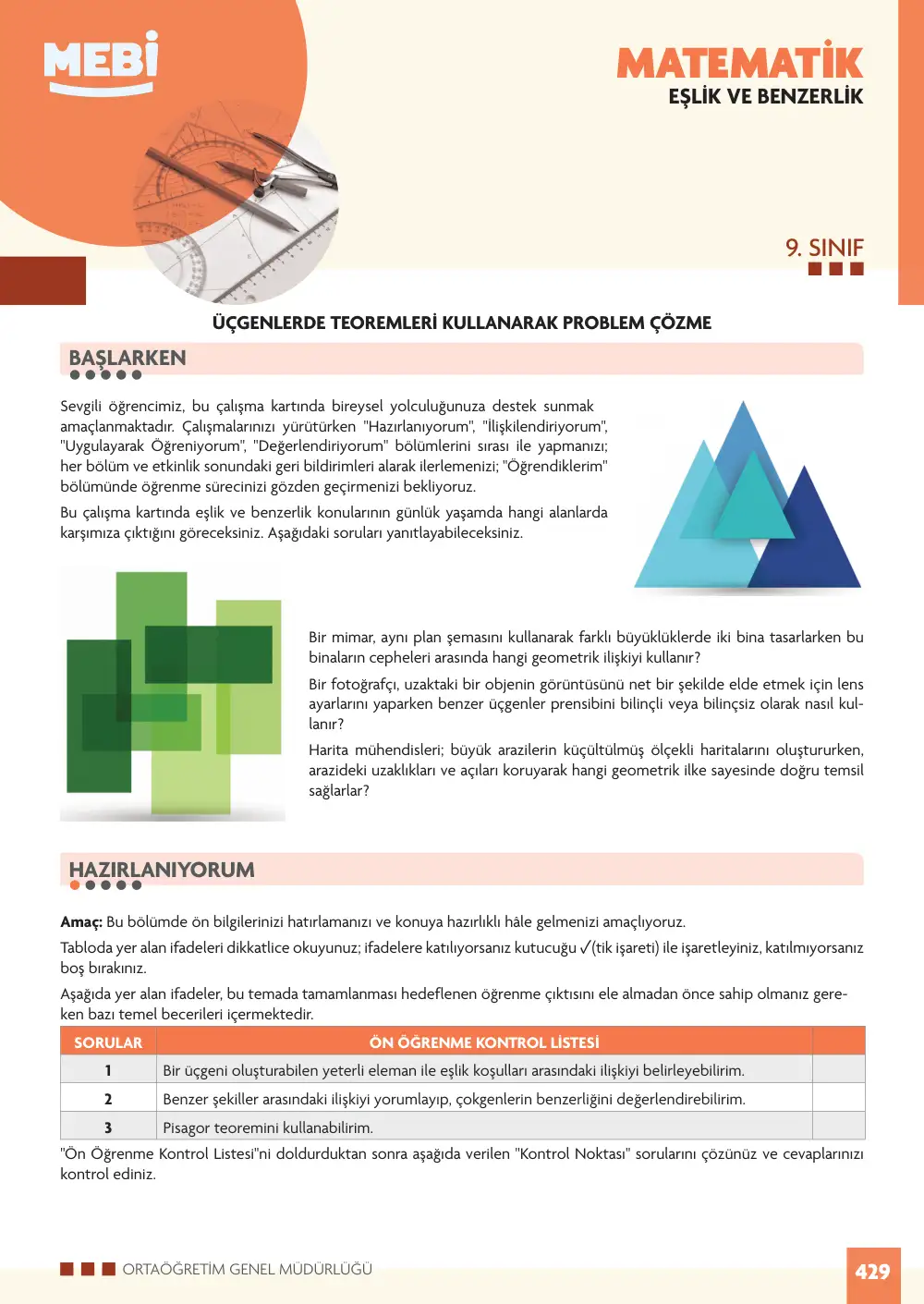 9. Sınıf Matematik Bireysel Öğrenme Etkinlikleri (2026-2027) sayfa 427