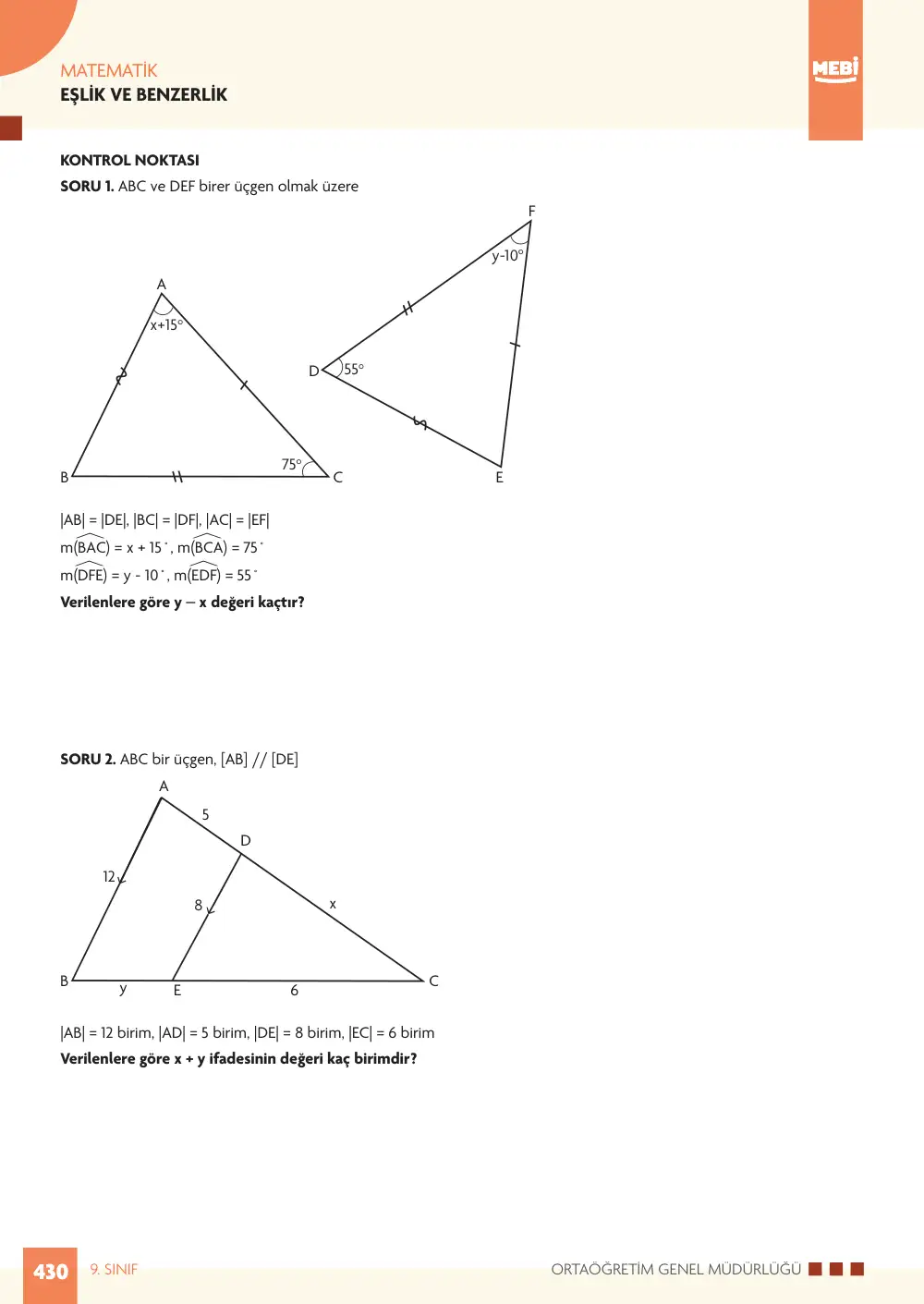 9. Sınıf Matematik Bireysel Öğrenme Etkinlikleri (2026-2027) sayfa 428