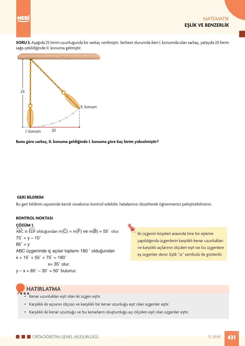 9. Sınıf Matematik Bireysel Öğrenme Etkinlikleri (2026-2027) sayfa 429
