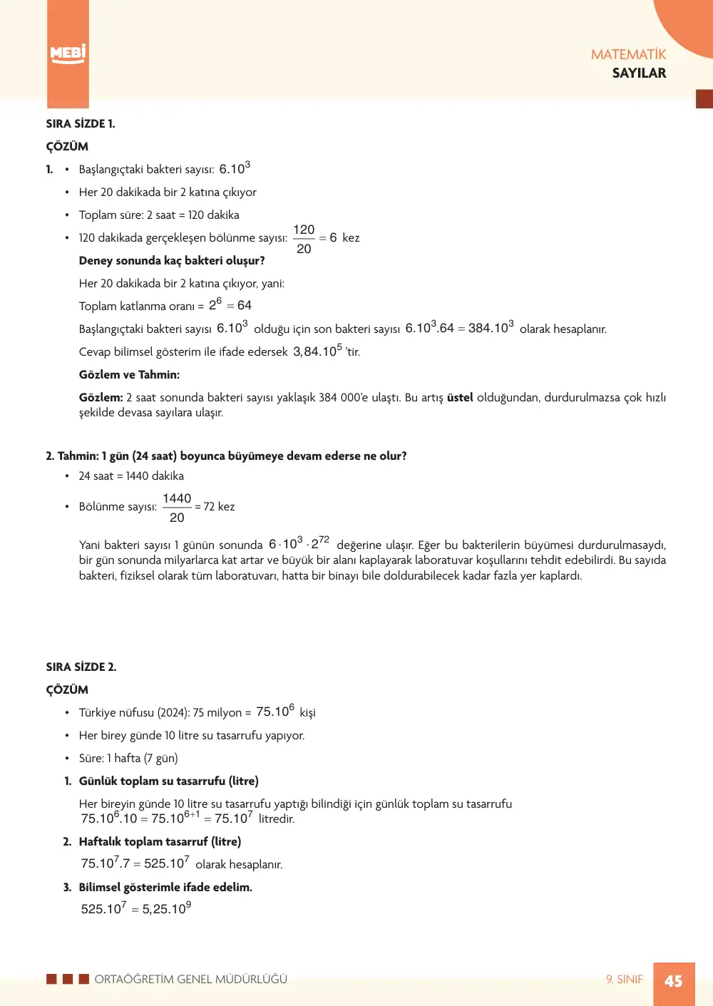 9. Sınıf Matematik Bireysel Öğrenme Etkinlikleri (2026-2027) sayfa 43