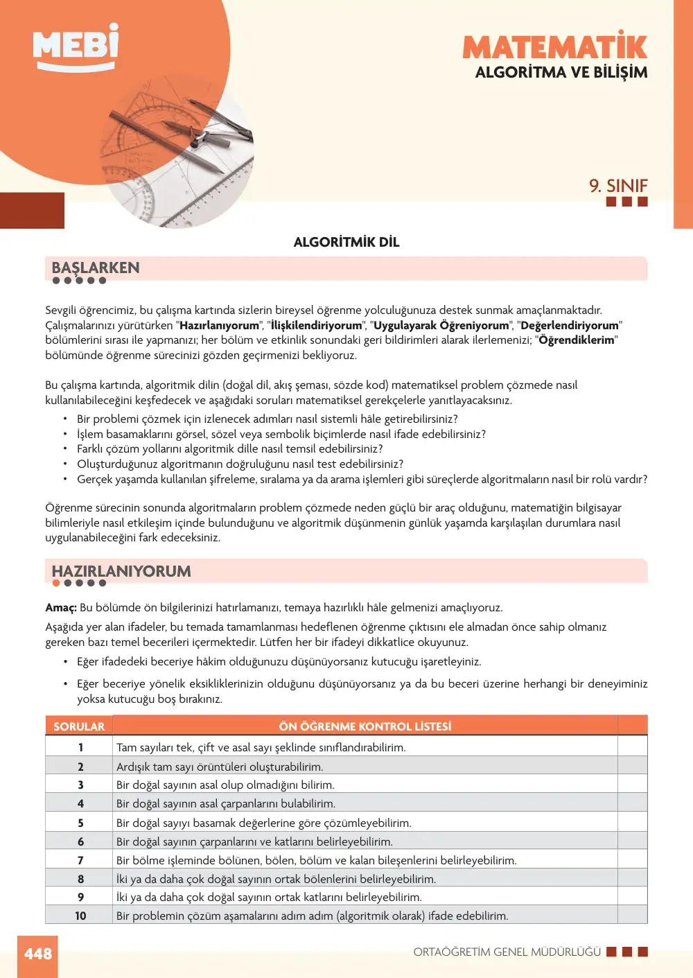 9. Sınıf Matematik Bireysel Öğrenme Etkinlikleri (2026-2027) sayfa 446
