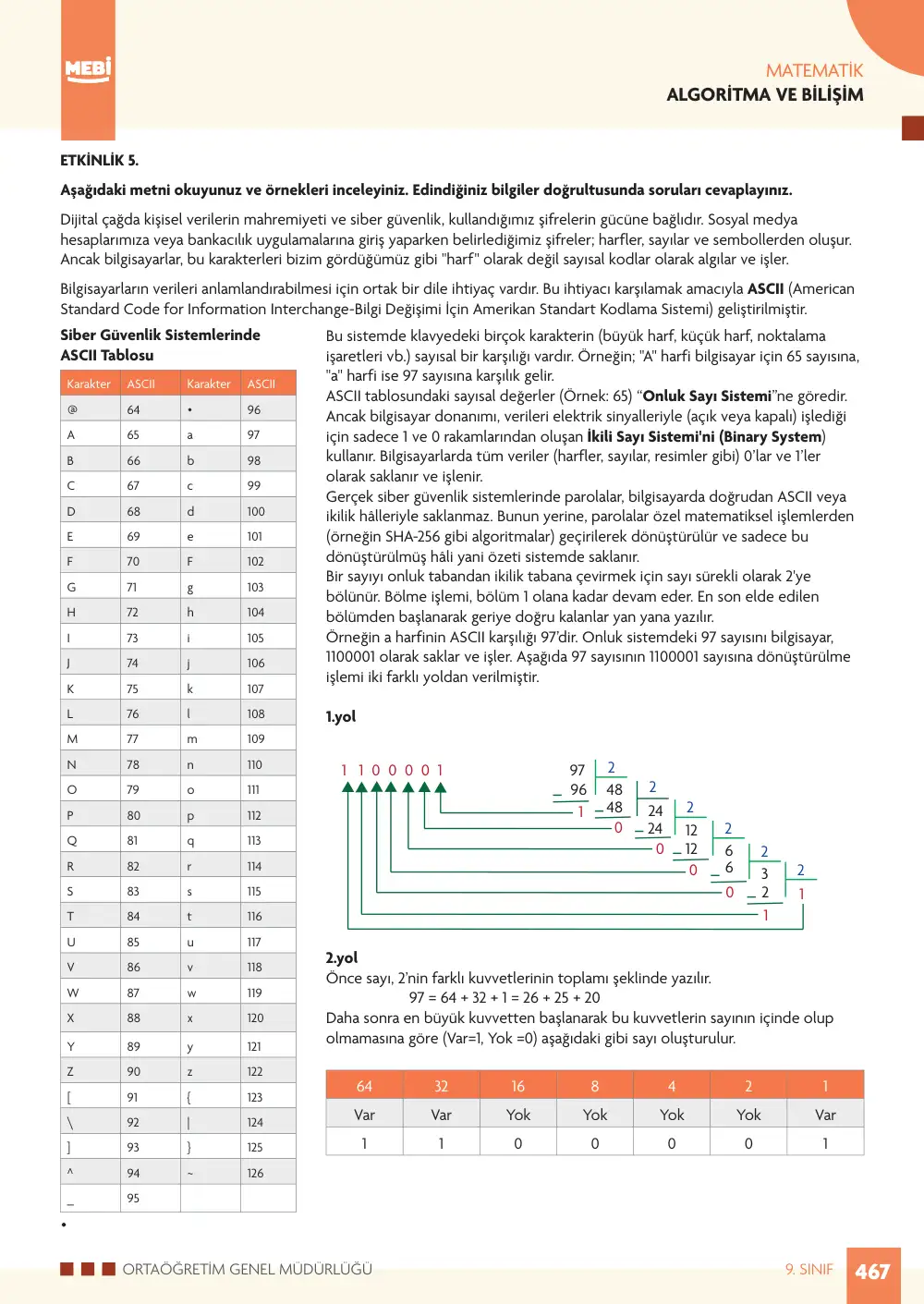 9. Sınıf Matematik Bireysel Öğrenme Etkinlikleri (2026-2027) sayfa 465