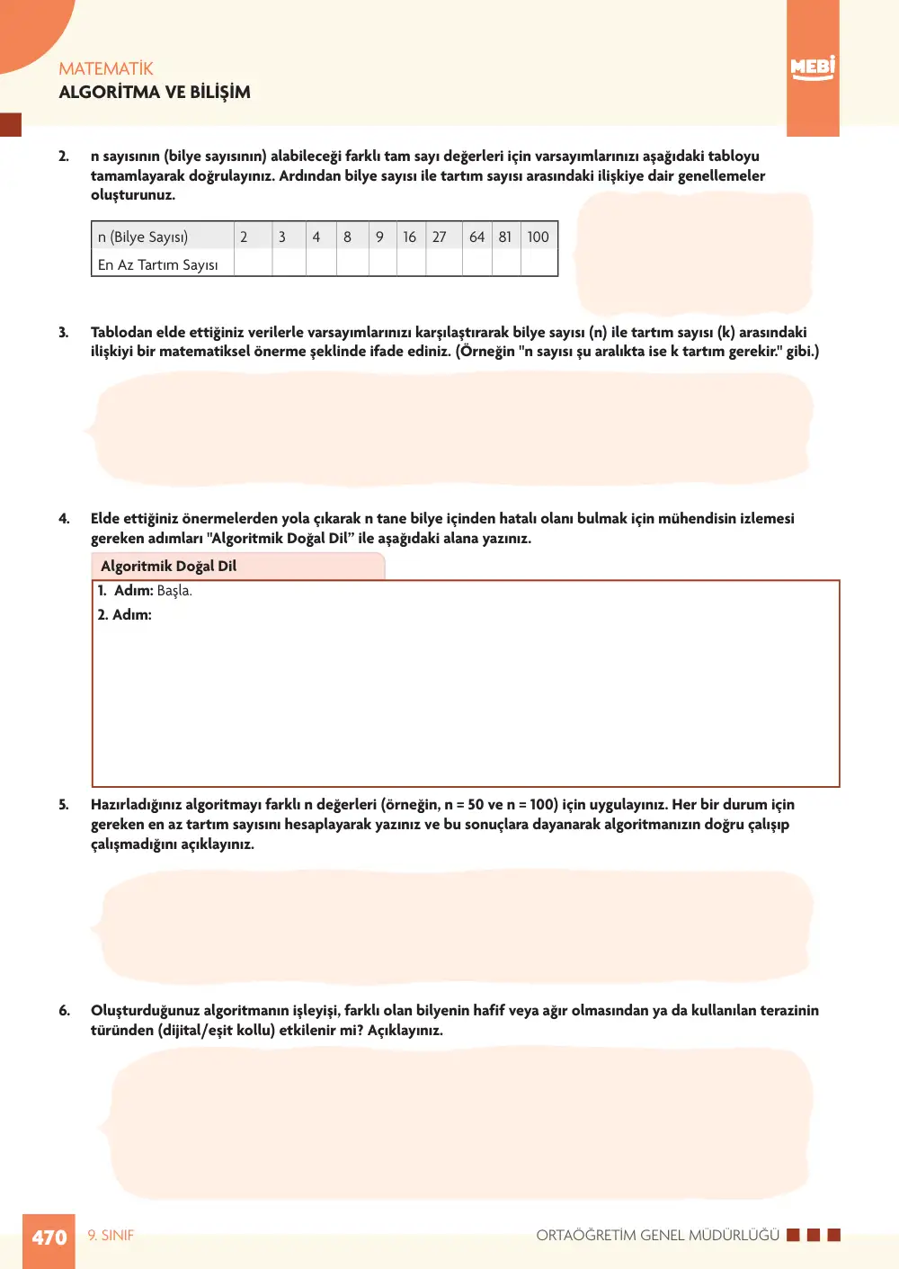 9. Sınıf Matematik Bireysel Öğrenme Etkinlikleri (2026-2027) sayfa 468