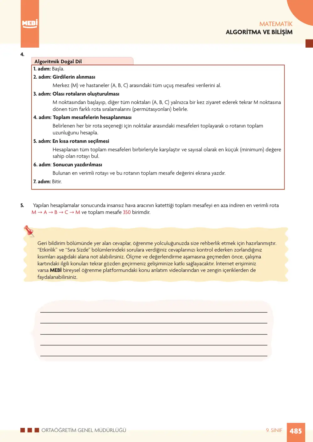 9. Sınıf Matematik Bireysel Öğrenme Etkinlikleri (2026-2027) sayfa 483