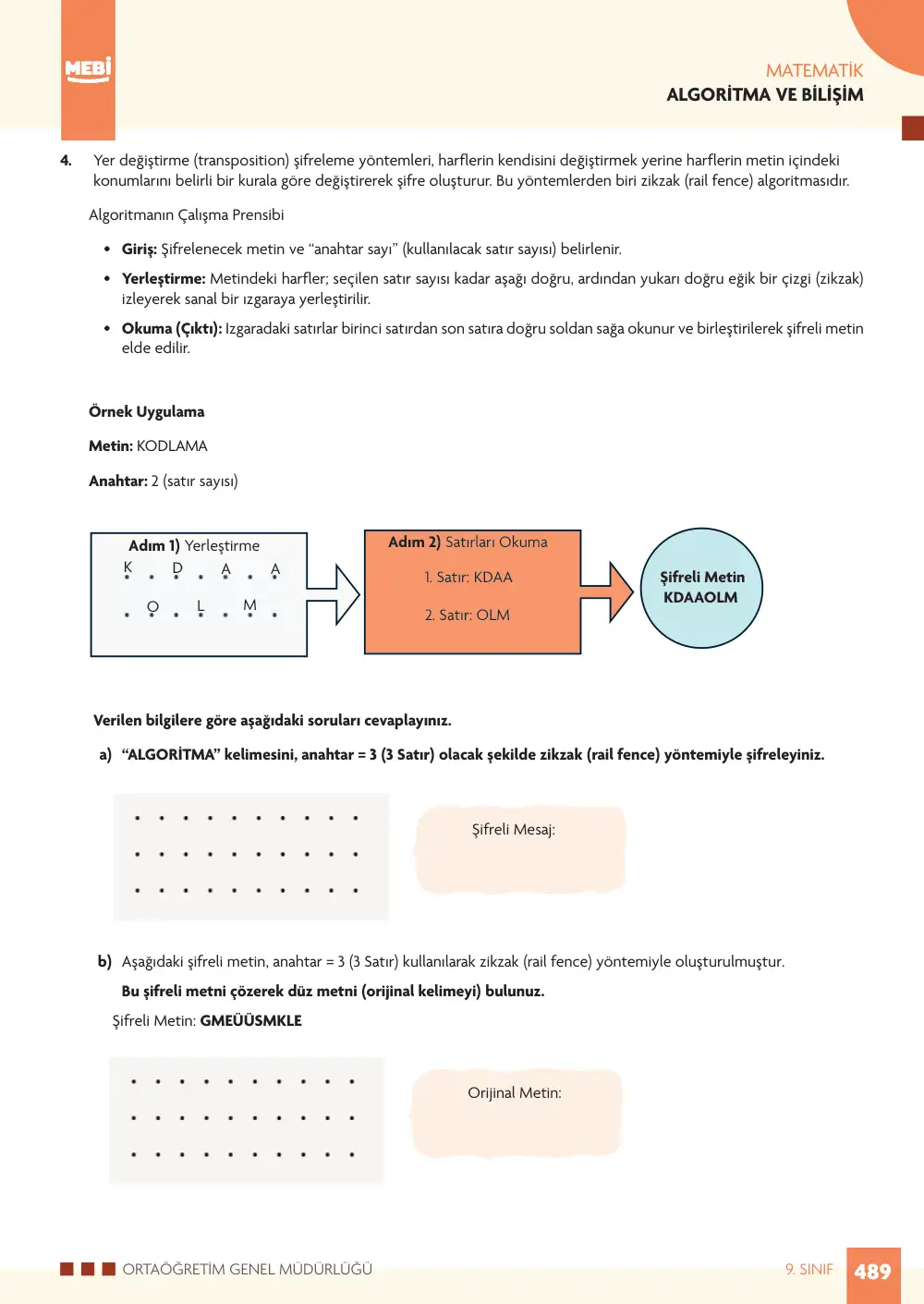 9. Sınıf Matematik Bireysel Öğrenme Etkinlikleri (2026-2027) sayfa 487
