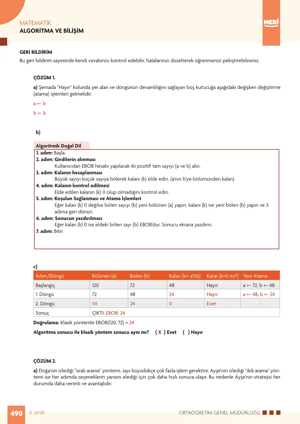 9. Sınıf Matematik Bireysel Öğrenme Etkinlikleri (2026-2027) sayfa 488