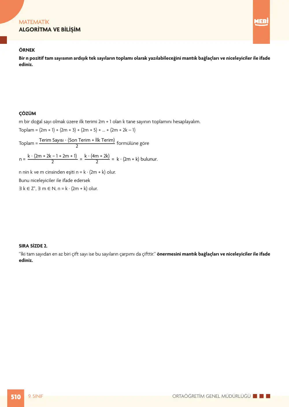 9. Sınıf Matematik Bireysel Öğrenme Etkinlikleri (2026-2027) sayfa 508