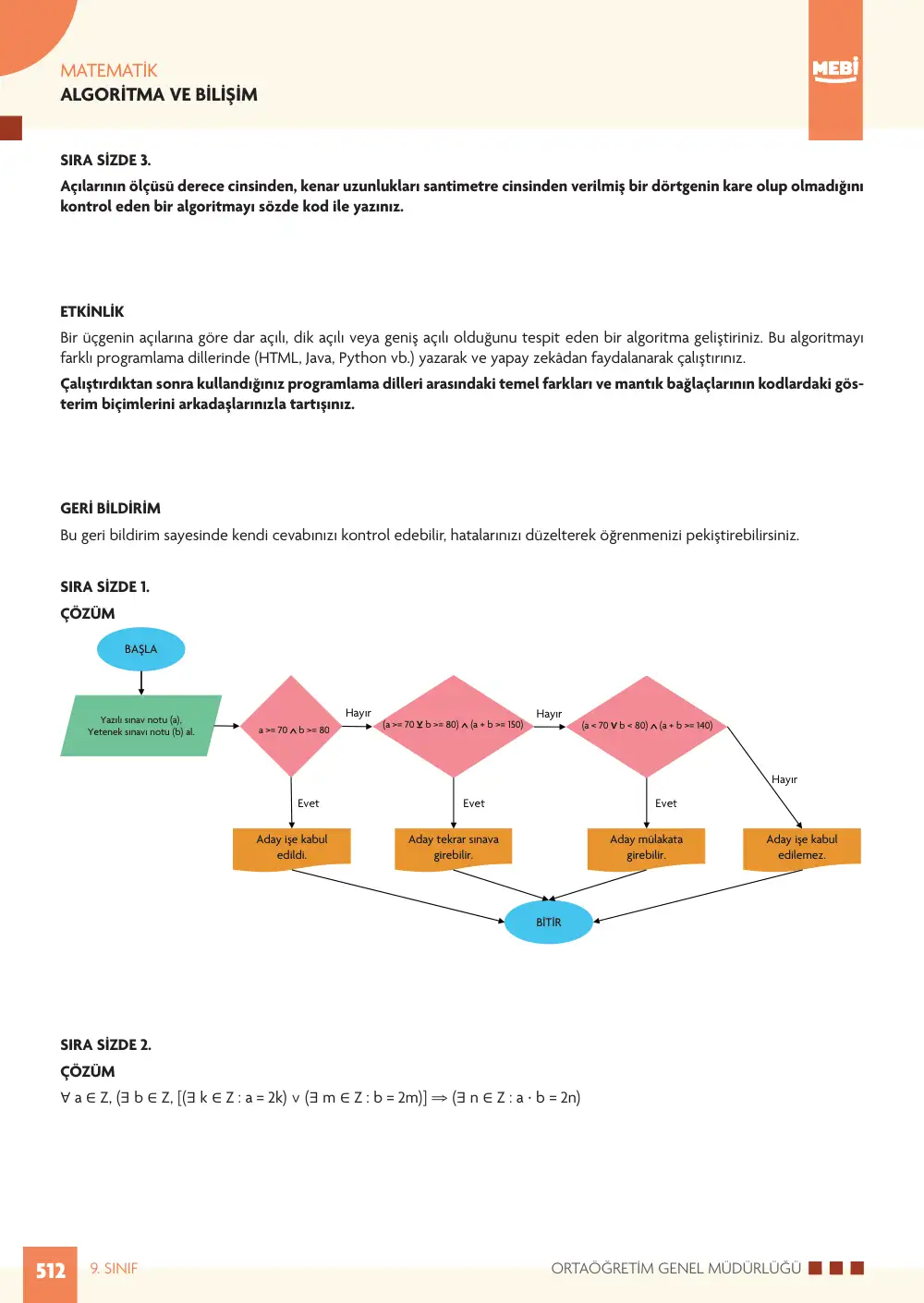9. Sınıf Matematik Bireysel Öğrenme Etkinlikleri (2026-2027) sayfa 510
