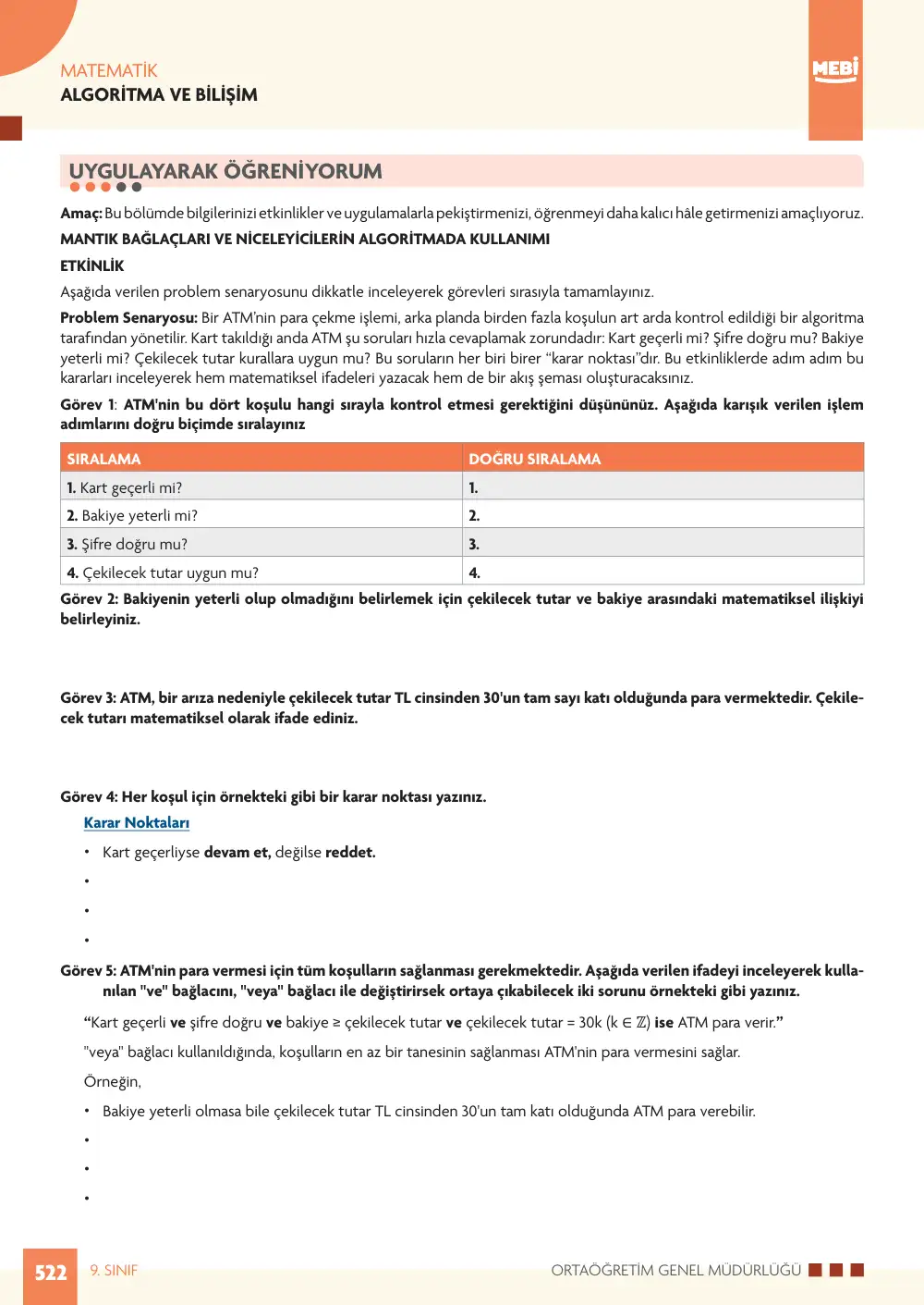 9. Sınıf Matematik Bireysel Öğrenme Etkinlikleri (2026-2027) sayfa 520