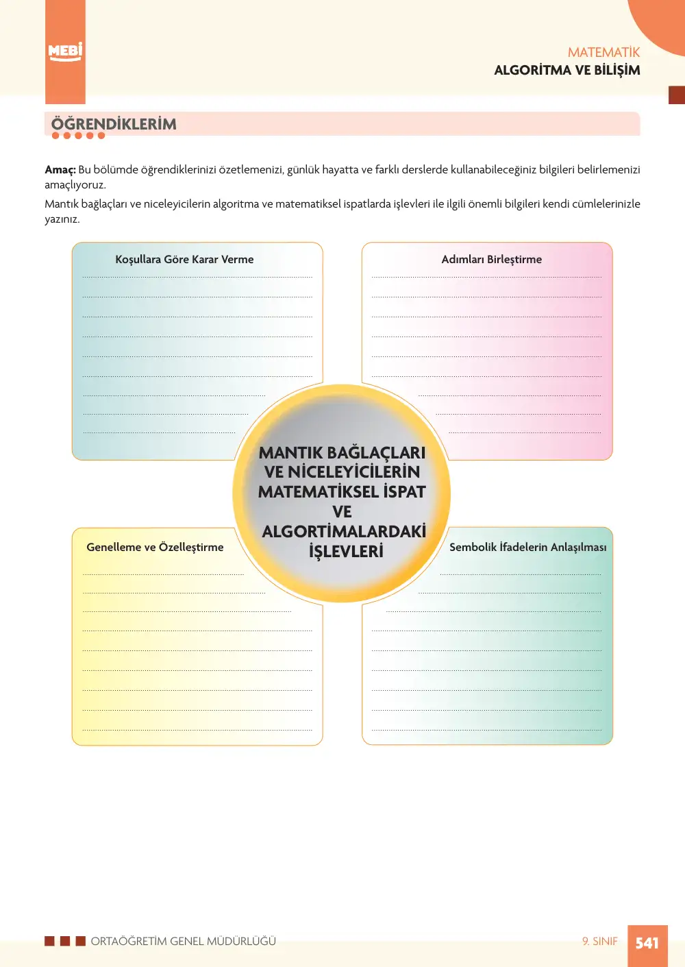 9. Sınıf Matematik Bireysel Öğrenme Etkinlikleri (2026-2027) sayfa 539