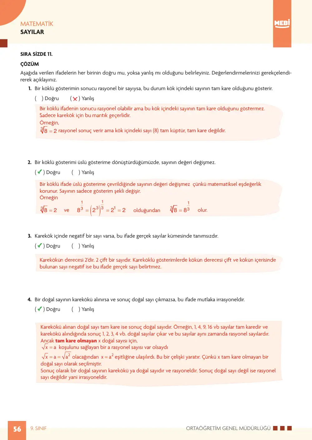9. Sınıf Matematik Bireysel Öğrenme Etkinlikleri (2026-2027) sayfa 54