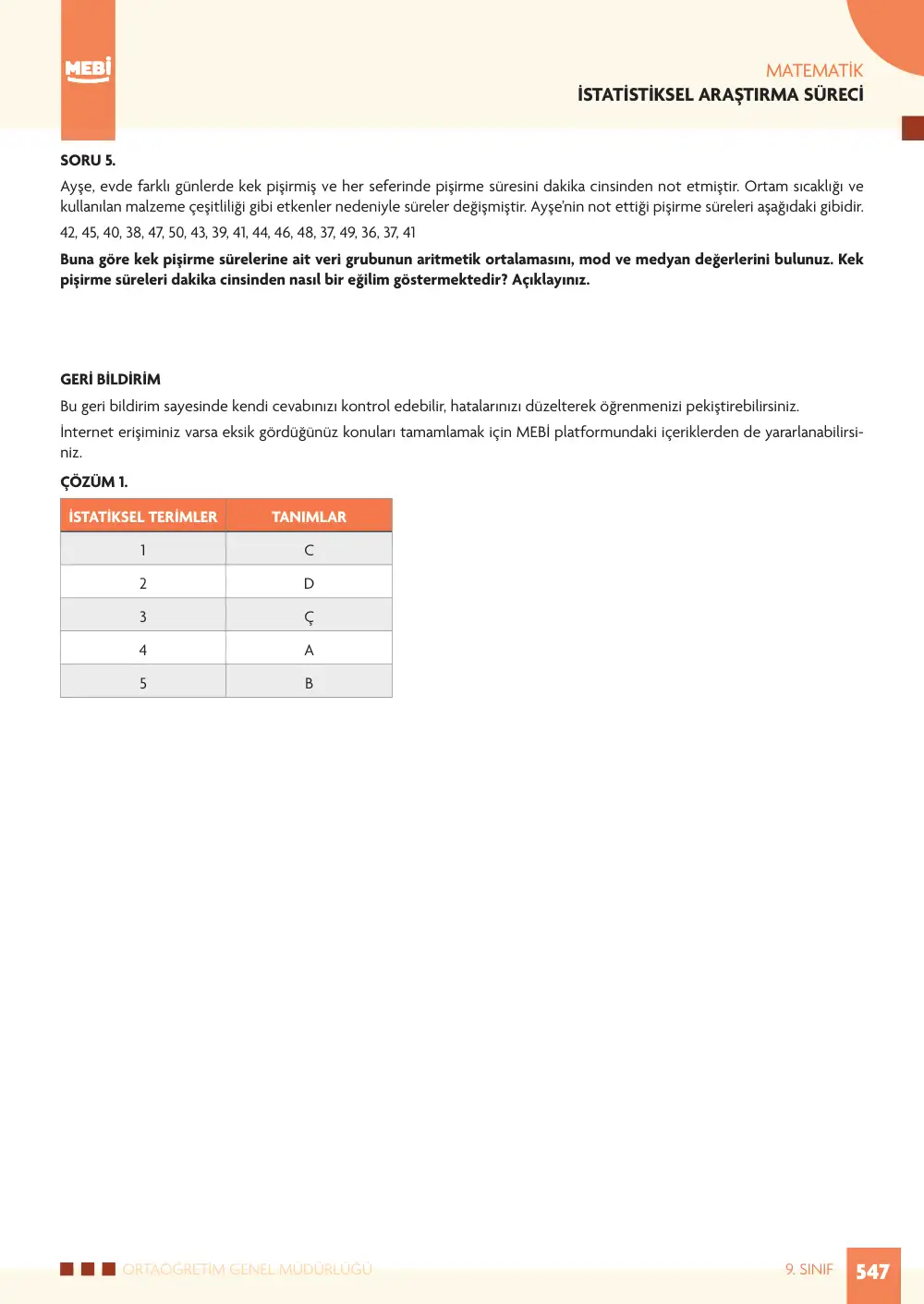 9. Sınıf Matematik Bireysel Öğrenme Etkinlikleri (2026-2027) sayfa 545