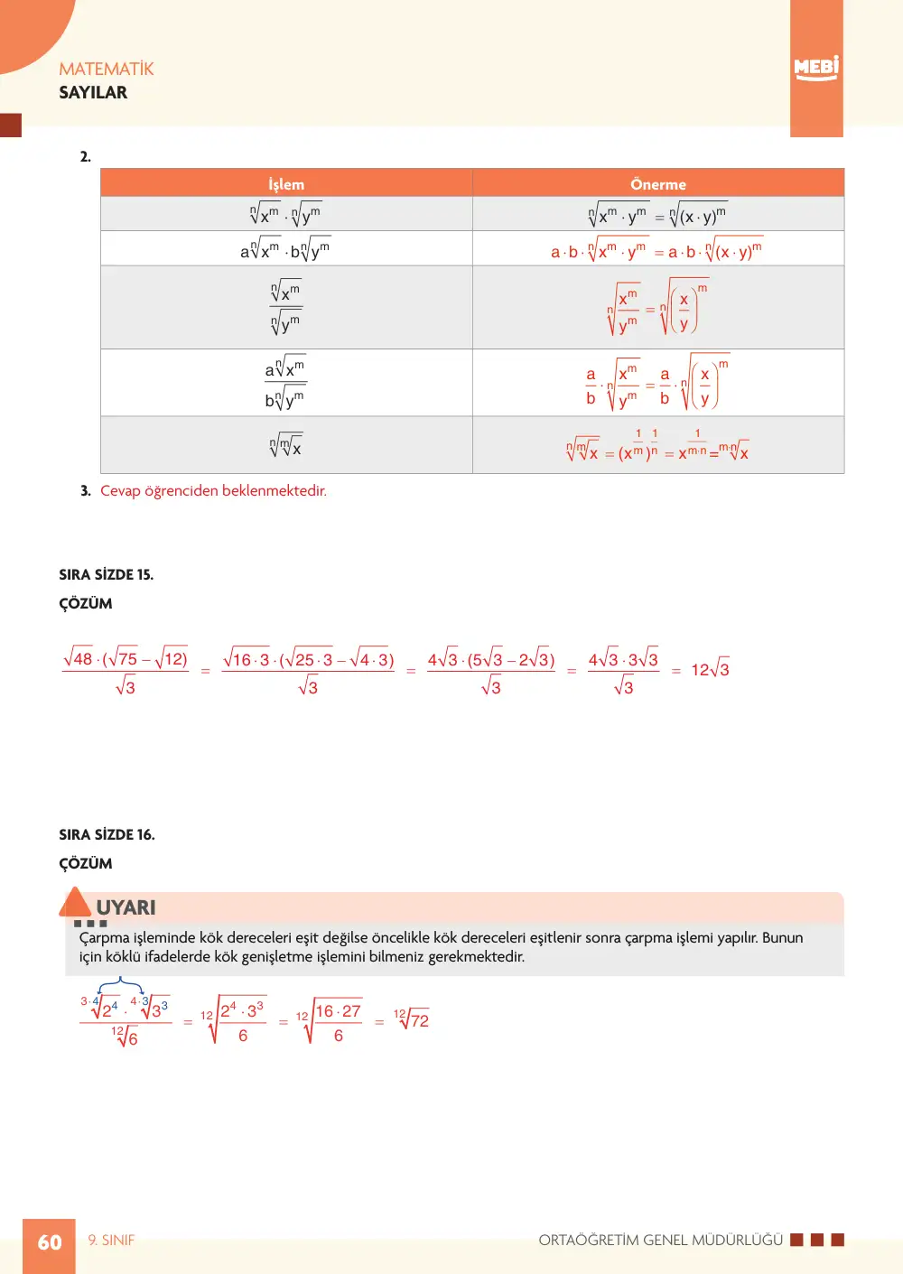 9. Sınıf Matematik Bireysel Öğrenme Etkinlikleri (2026-2027) sayfa 58