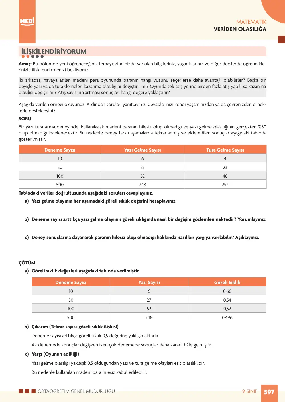 9. Sınıf Matematik Bireysel Öğrenme Etkinlikleri (2026-2027) sayfa 595