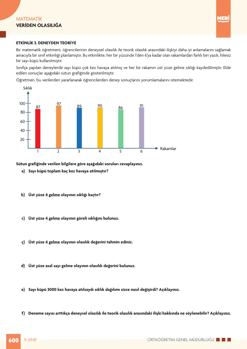 9. Sınıf Matematik Bireysel Öğrenme Etkinlikleri (2026-2027) sayfa 598