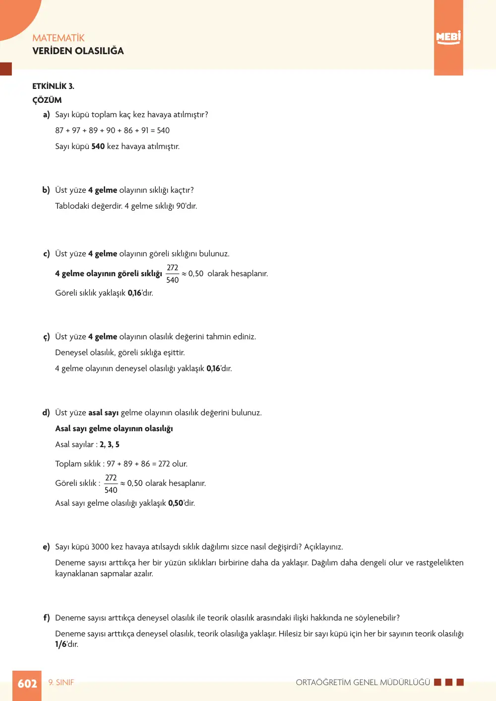 9. Sınıf Matematik Bireysel Öğrenme Etkinlikleri (2026-2027) sayfa 600