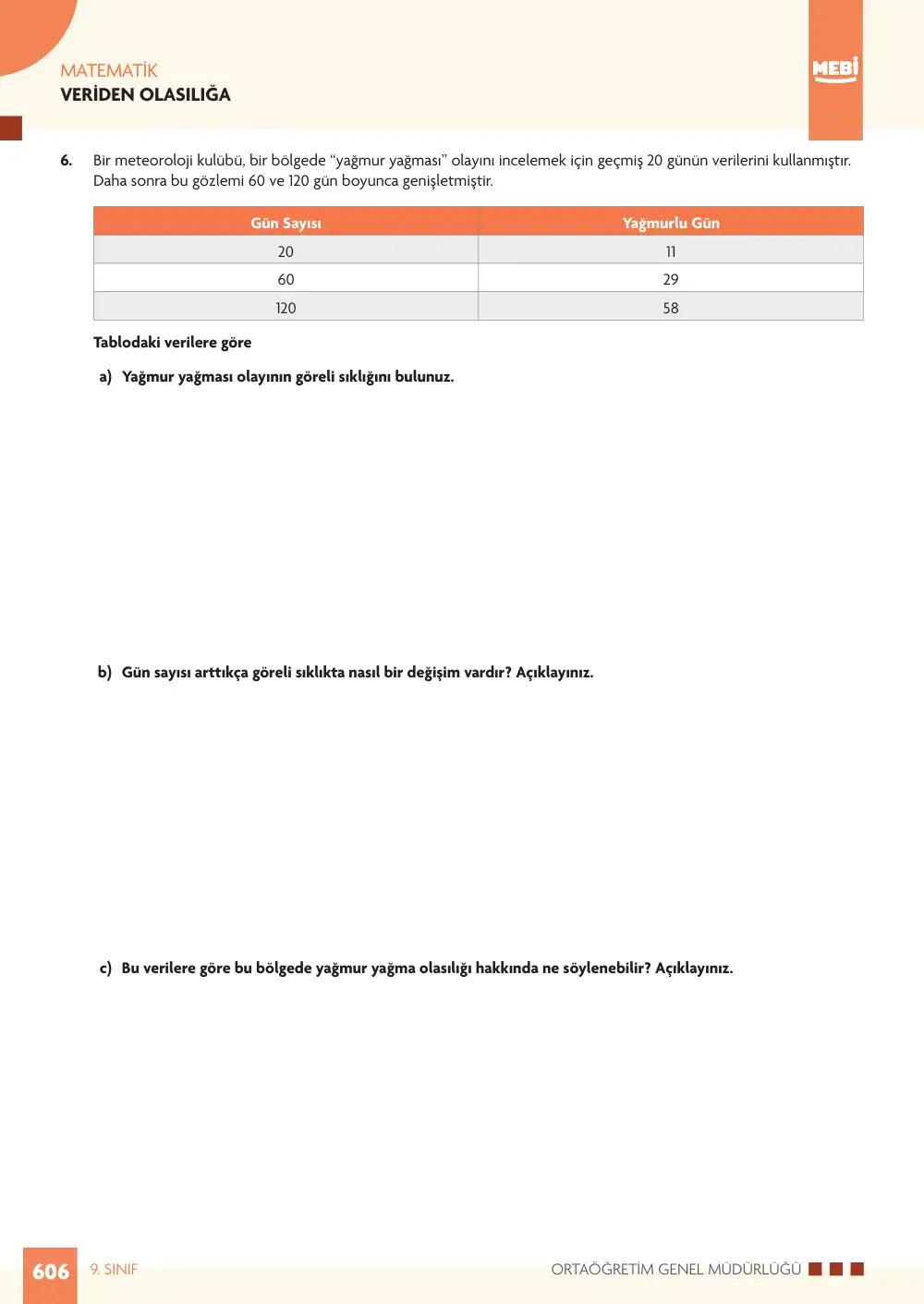 9. Sınıf Matematik Bireysel Öğrenme Etkinlikleri (2026-2027) sayfa 604