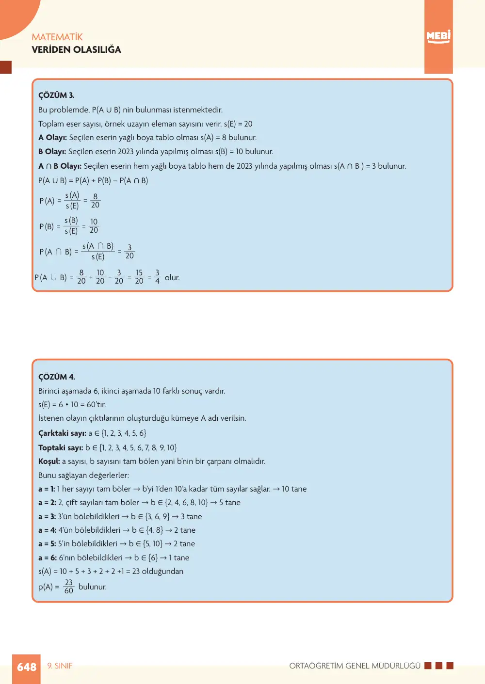 9. Sınıf Matematik Bireysel Öğrenme Etkinlikleri (2026-2027) sayfa 646