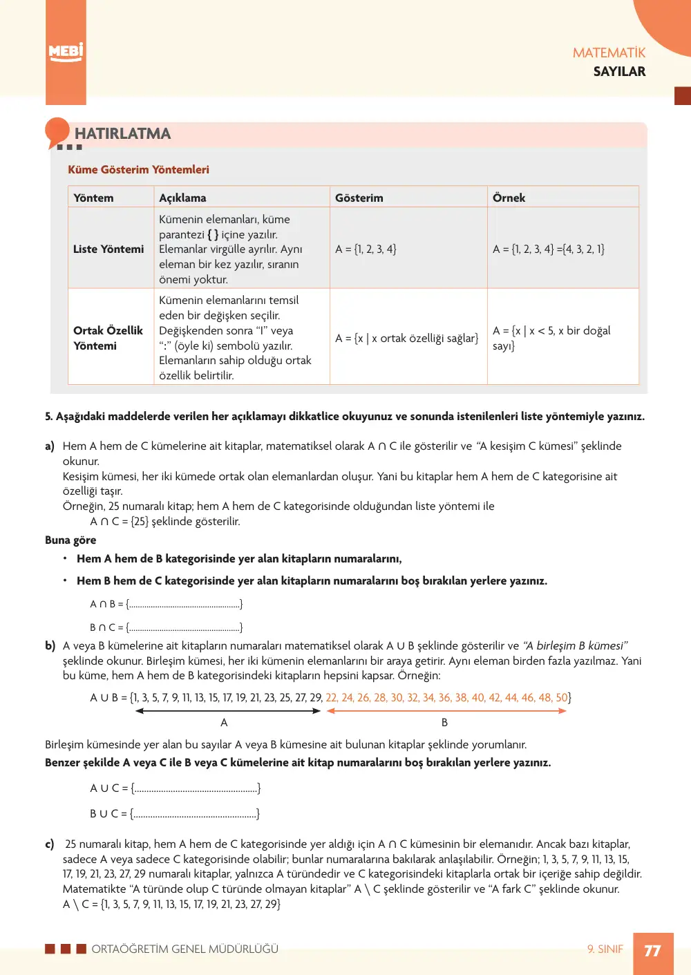 9. Sınıf Matematik Bireysel Öğrenme Etkinlikleri (2026-2027) sayfa 75