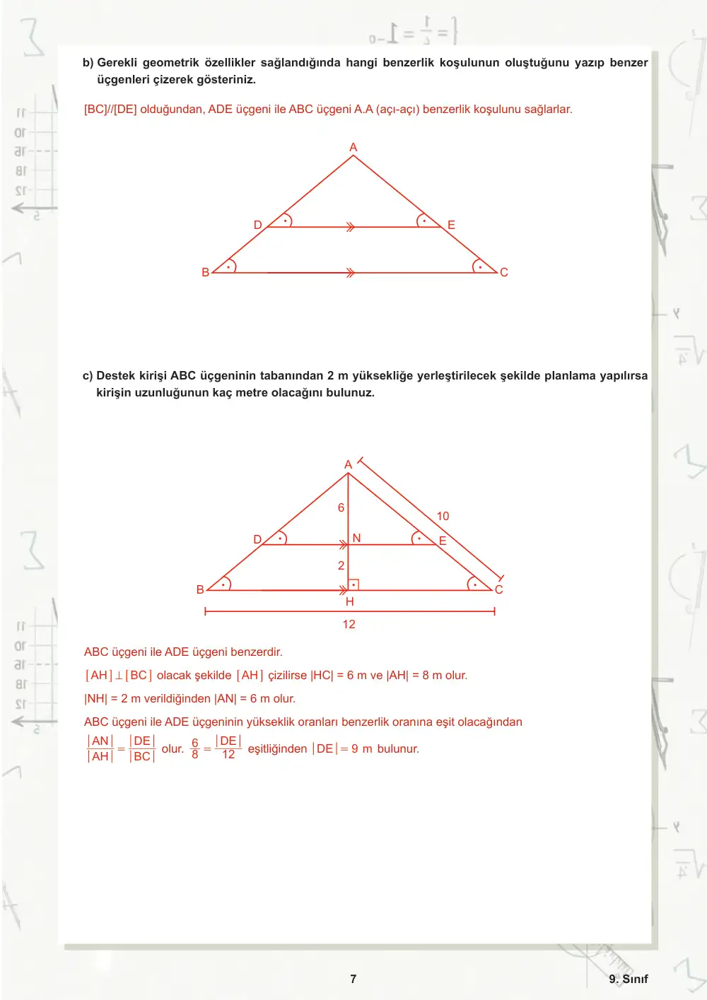 9. Sınıf Matematik Öğrenme Etkinlikleri Seti 1 (2025-2026) cevap anahtarı sayfa 8