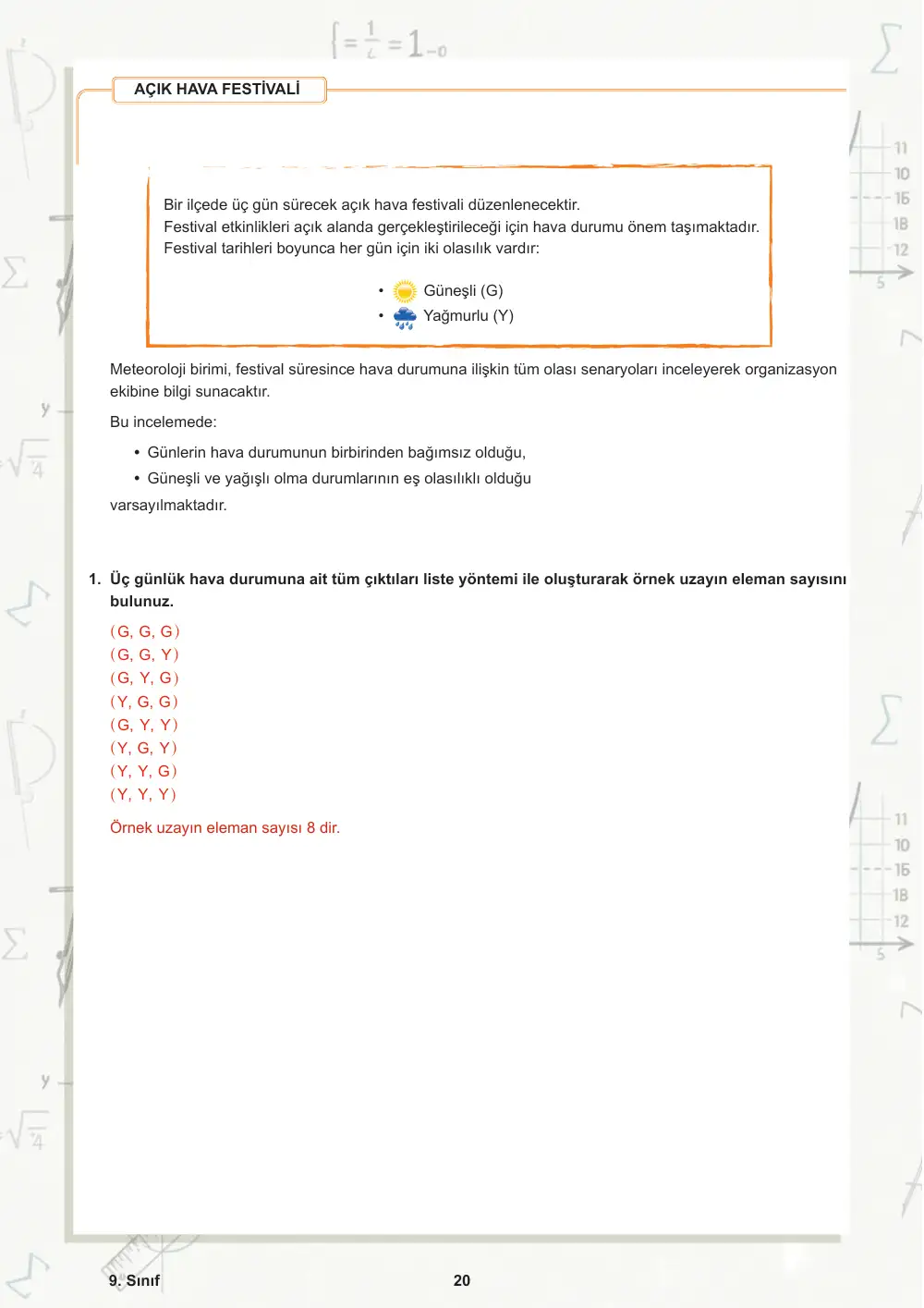 9. Sınıf Matematik Öğrenme Etkinlikleri Seti 2 (2025-2026) cevap anahtarı sayfa 21
