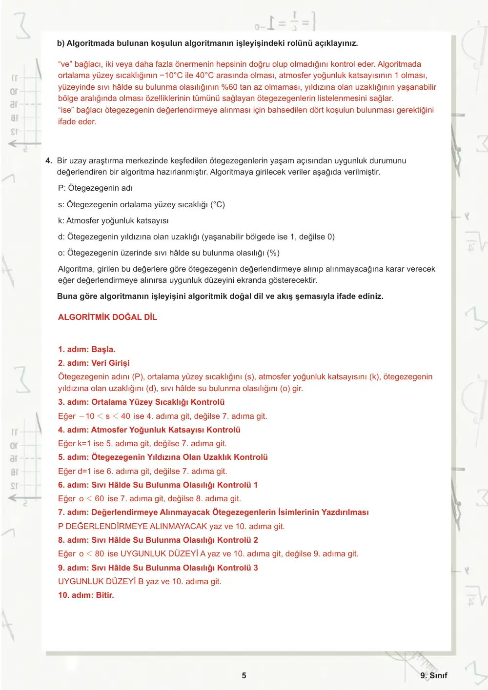 9. Sınıf Matematik Öğrenme Etkinlikleri Seti 2 (2025-2026) cevap anahtarı sayfa 6