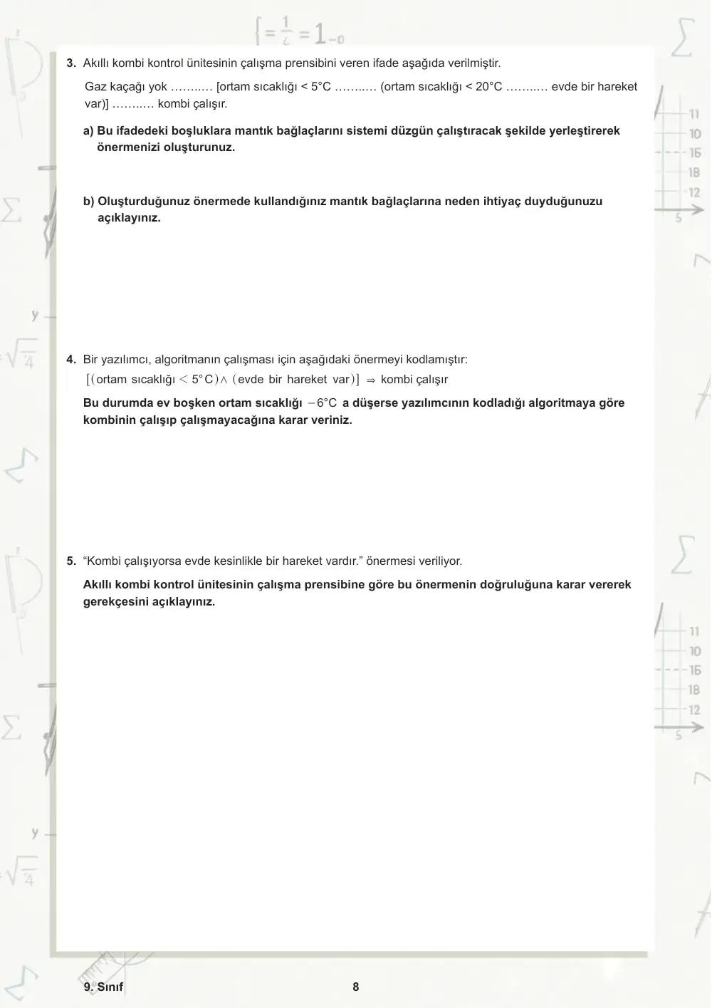 9. Sınıf Matematik Öğrenme Etkinlikleri Seti 2 (2025-2026) sayfa 9