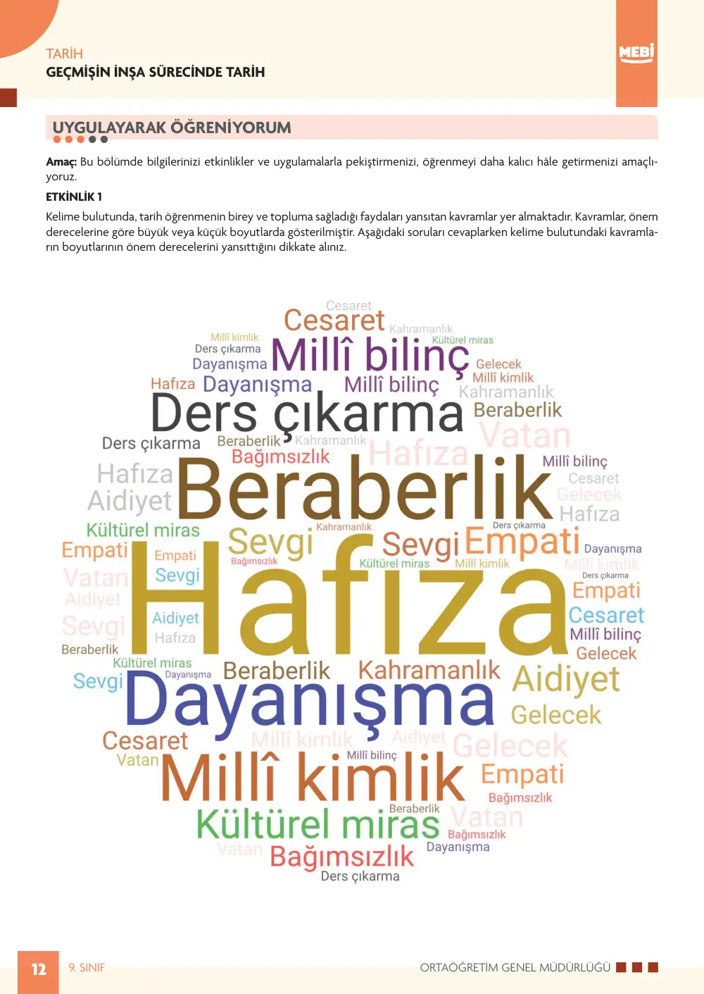 9. Sınıf Tarih Bireysel Öğrenme Etkinlikleri (2026-2027) sayfa 10