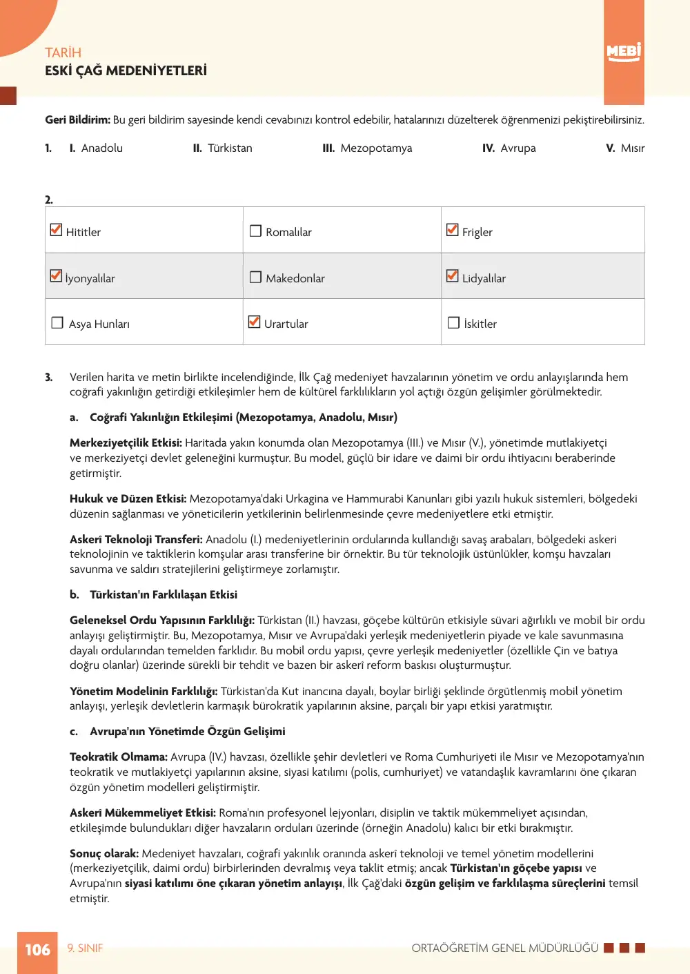 9. Sınıf Tarih Bireysel Öğrenme Etkinlikleri (2026-2027) sayfa 104