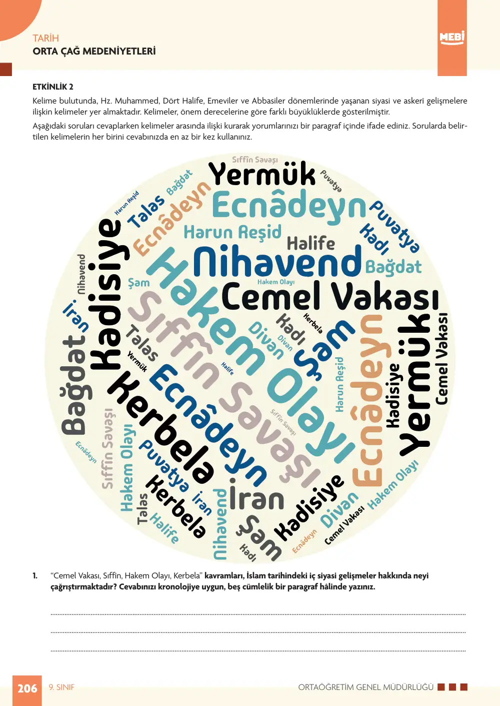 9. Sınıf Tarih Bireysel Öğrenme Etkinlikleri (2026-2027) sayfa 204
