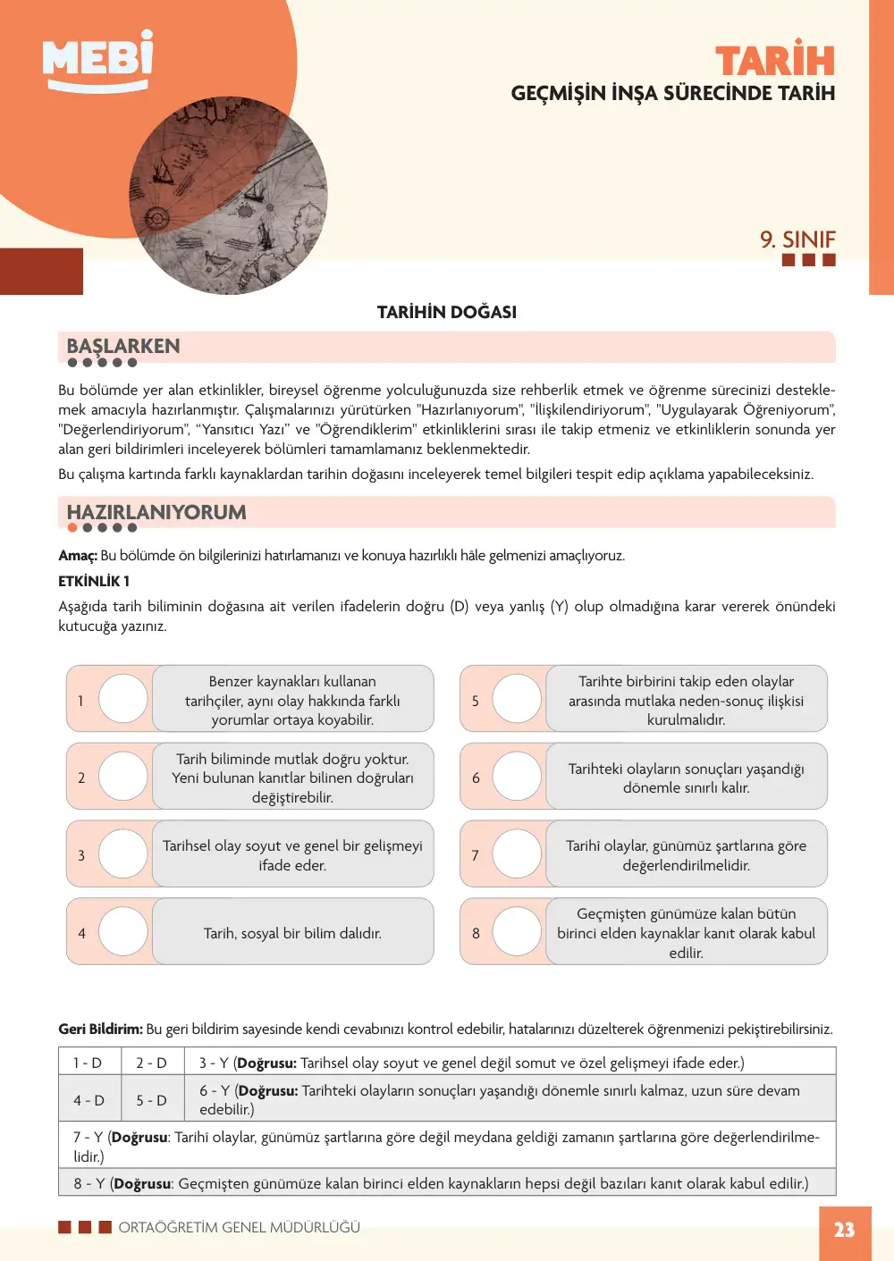 9. Sınıf Tarih Bireysel Öğrenme Etkinlikleri (2026-2027) sayfa 21