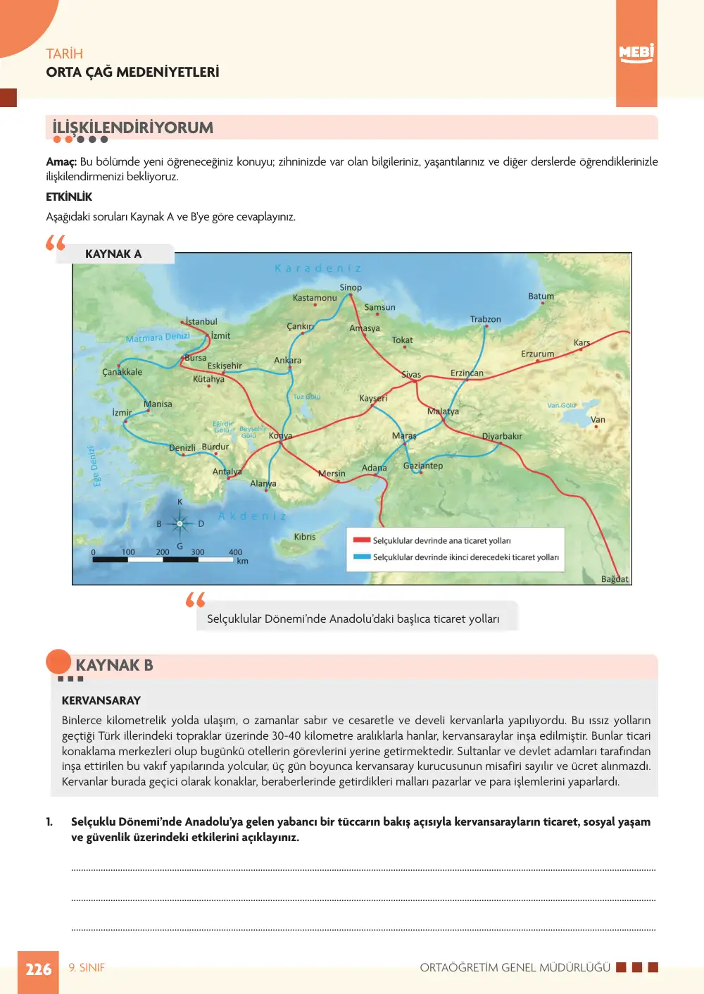 9. Sınıf Tarih Bireysel Öğrenme Etkinlikleri (2026-2027) sayfa 224