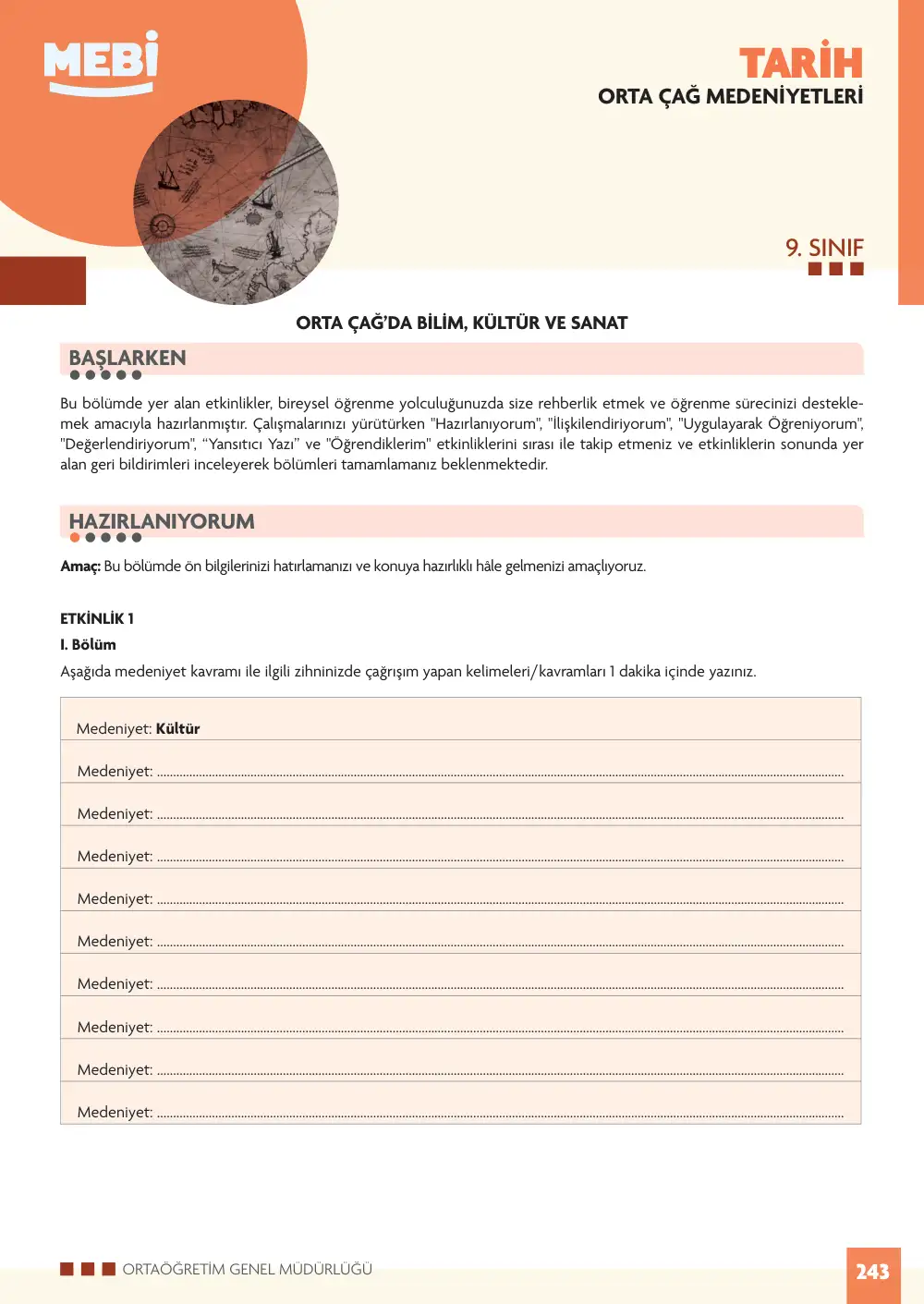 9. Sınıf Tarih Bireysel Öğrenme Etkinlikleri (2026-2027) sayfa 241