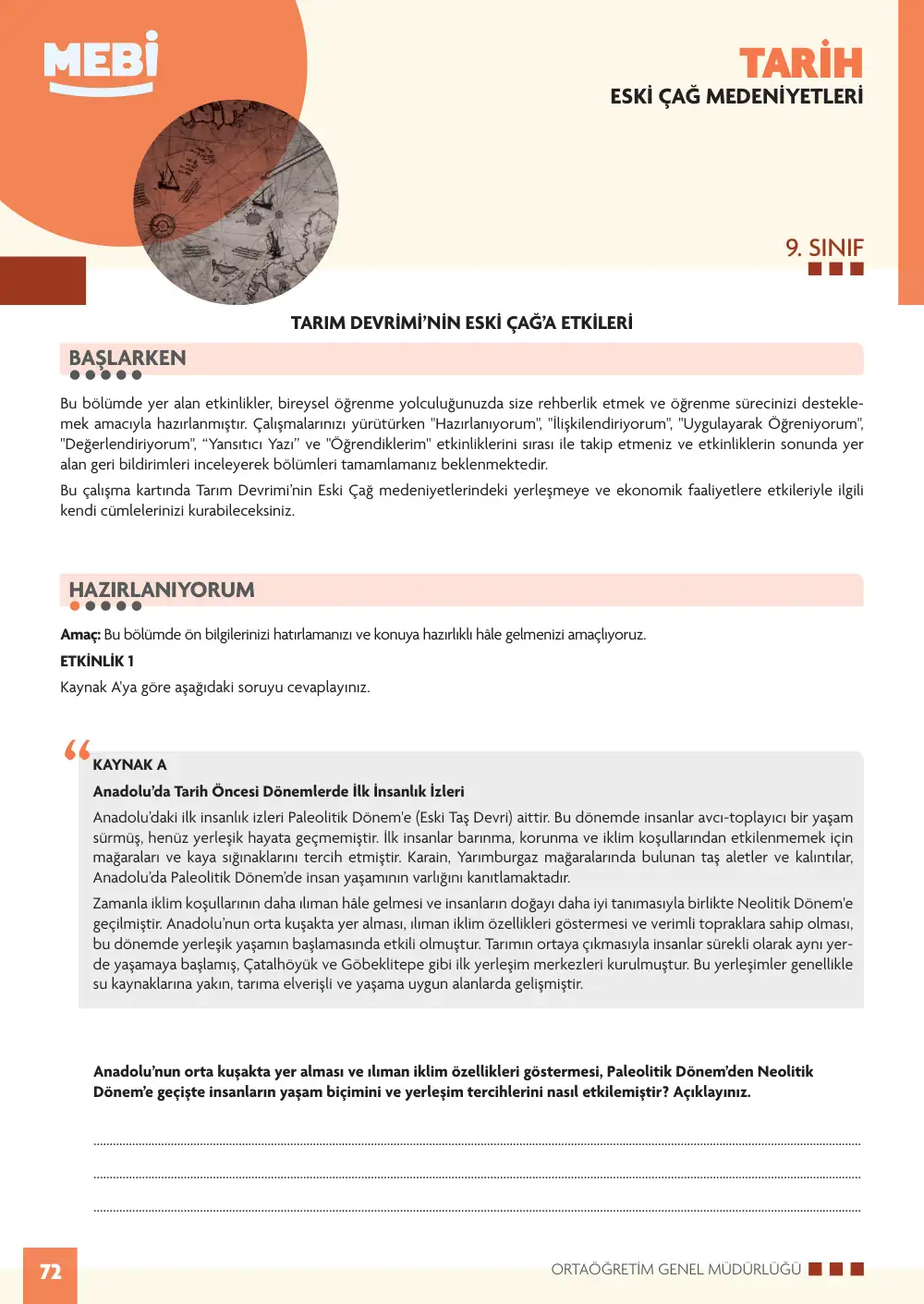 9. Sınıf Tarih Bireysel Öğrenme Etkinlikleri (2026-2027) sayfa 70