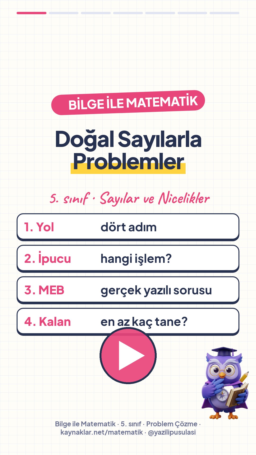 Bilge anlatıyor: Doğal Sayılarla Problem Çözme