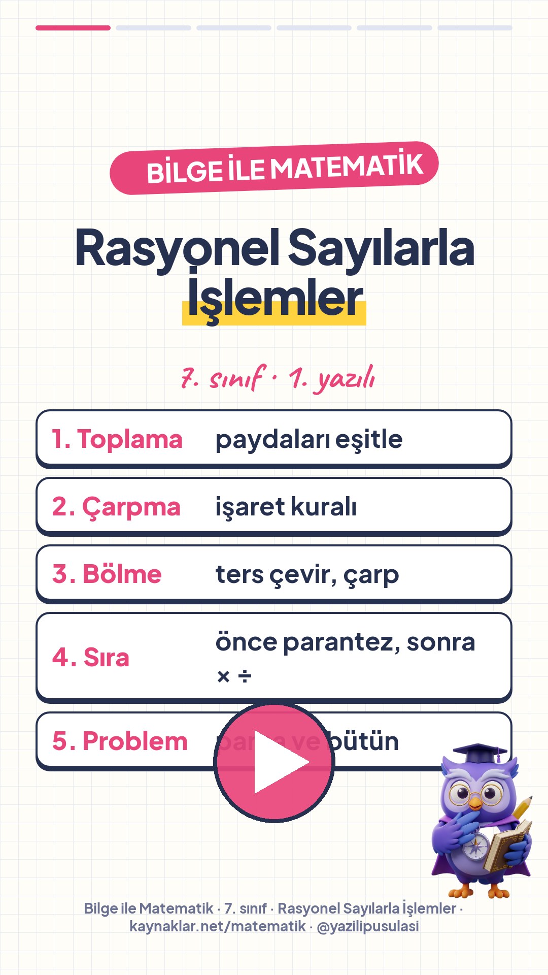 Bilge anlatıyor: Rasyonel Sayılarla İşlemler