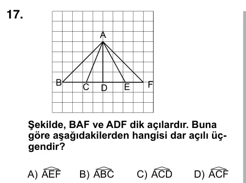 5. Sınıf Matematik 2015 İOKBS Bursluluk Sınavı 17. Soru görseli