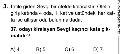5. Sınıf Matematik 2015 İOKBS Bursluluk Sınavı 3. Soru görseli
