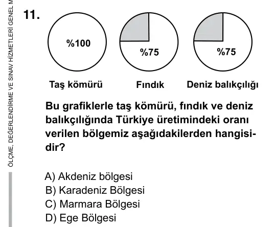5. Sınıf Sosyal Bilgiler 2015 İOKBS Bursluluk Sınavı 11. Soru görseli