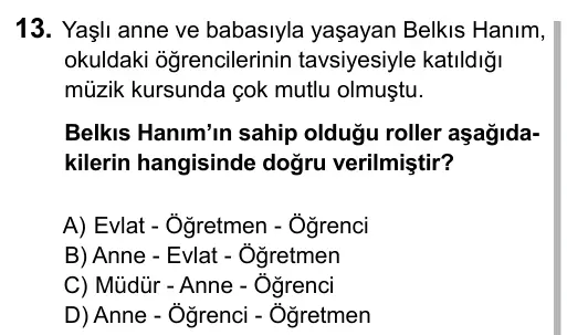 5. Sınıf Sosyal Bilgiler 2015 İOKBS Bursluluk Sınavı 13. Soru görseli