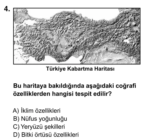5. Sınıf Sosyal Bilgiler 2015 İOKBS Bursluluk Sınavı 4. Soru görseli
