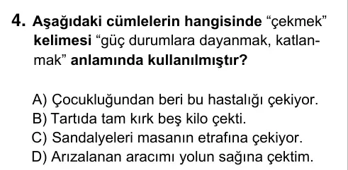 5. Sınıf Türkçe 2015 İOKBS Bursluluk Sınavı 4. Soru görseli