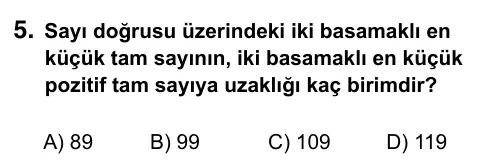 6. Sınıf Matematik 2015 İOKBS Bursluluk Sınavı 5. Soru görseli