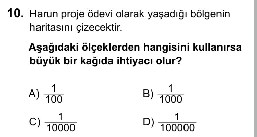 6. Sınıf Sosyal Bilgiler 2015 İOKBS Bursluluk Sınavı 10. Soru görseli